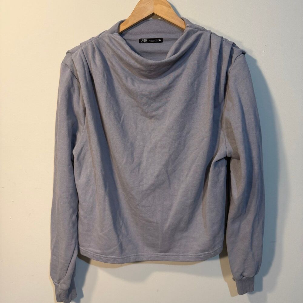 ZARA Cowl Neck Long Sleeve Sweatshirt, Sz XL